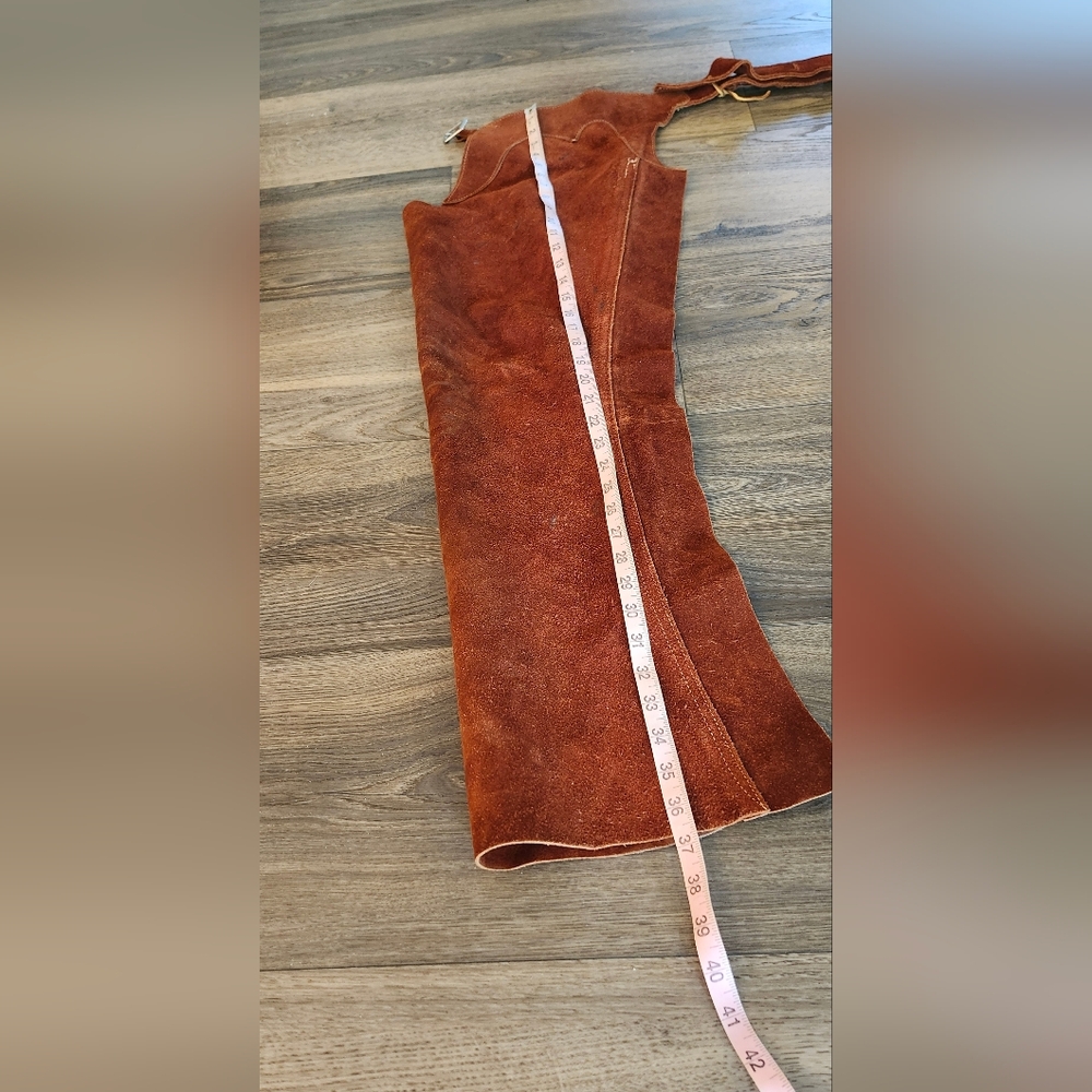 Brown Suede Chaps Leather Adjustable - Picture 4 of 17